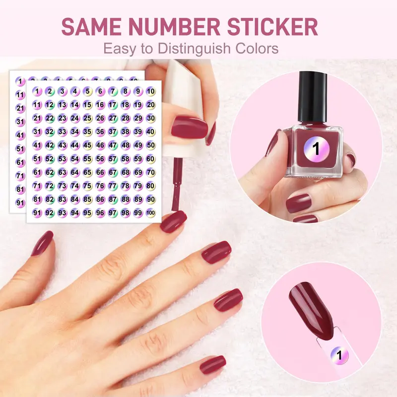 100 PCS Nail Swatch Sticks with labels, Clear Nail Display with Ring Holder, Nail Polish Practices Sticks, Nail Art Display for Nail Art Polish 5
