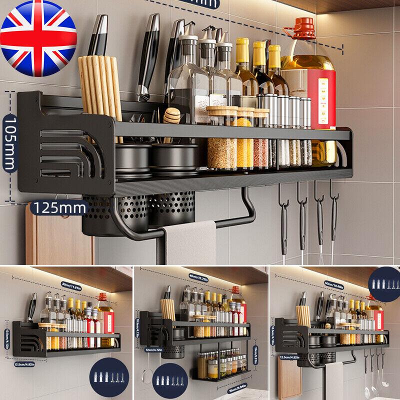 Spice Rack Wall Mounted Kitchen Organiser Spice Storage Rack Kitchen Holder 5