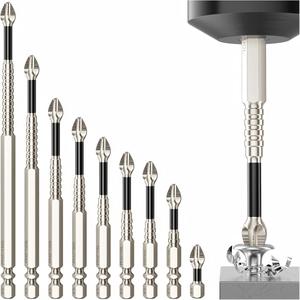 K5 6/7/9PCS Magnetic Impact Screwdriver Bit Set – Anti-Slip Phillips Drill Bits, Heavy Duty Steel for Power Drill, DIY & Home Repair