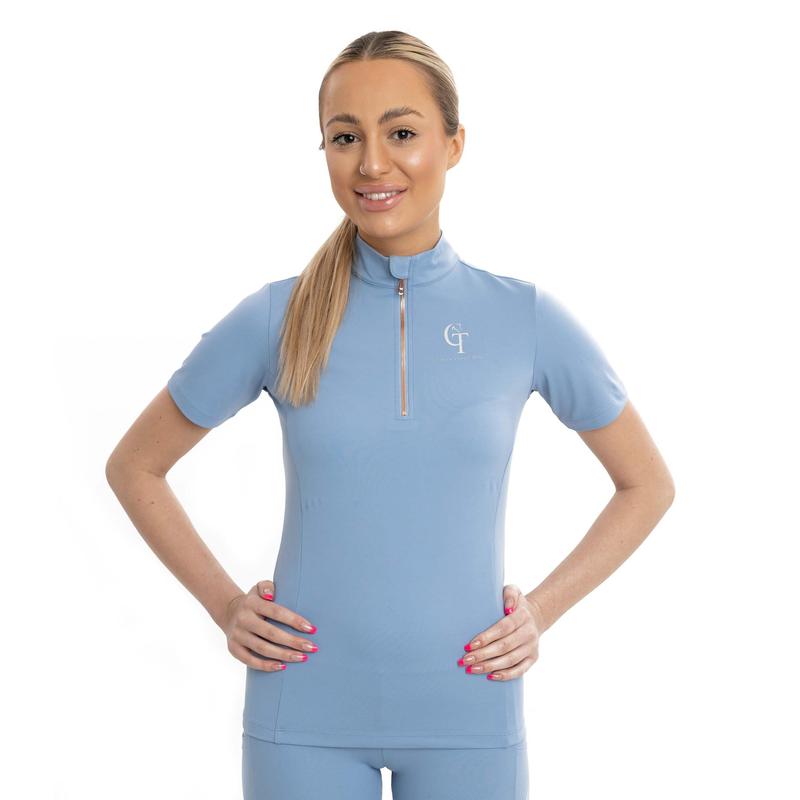Horse Riding Base Layer Short Sleeve-Sky Blue 0