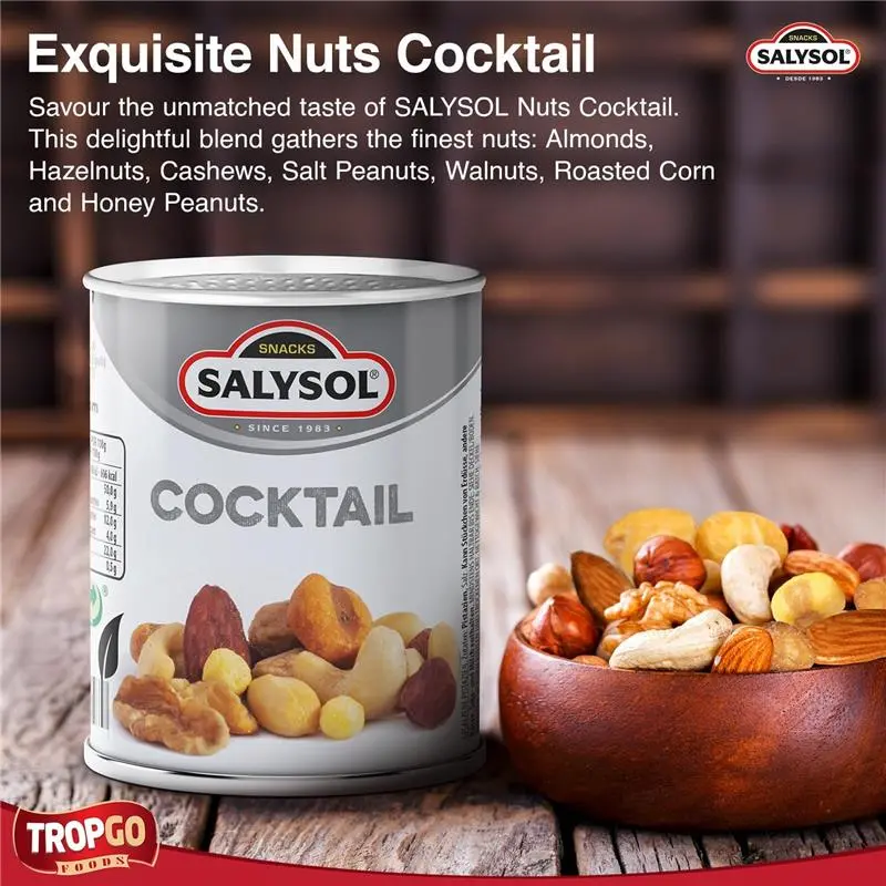 Salysol Snacks Cocktail Nuts 10 x 50g Cans - Blend of Almonds, Cashews, Peanuts, Hazelnuts & More Natural Protein Honey 4