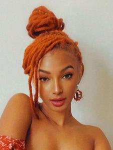 10 Inch Orange Color Human Hair Dreadlock Extensions, Handmade Can Be Dyed and Bleached Soft Dreadlocks for Man/Women Hair Extensions