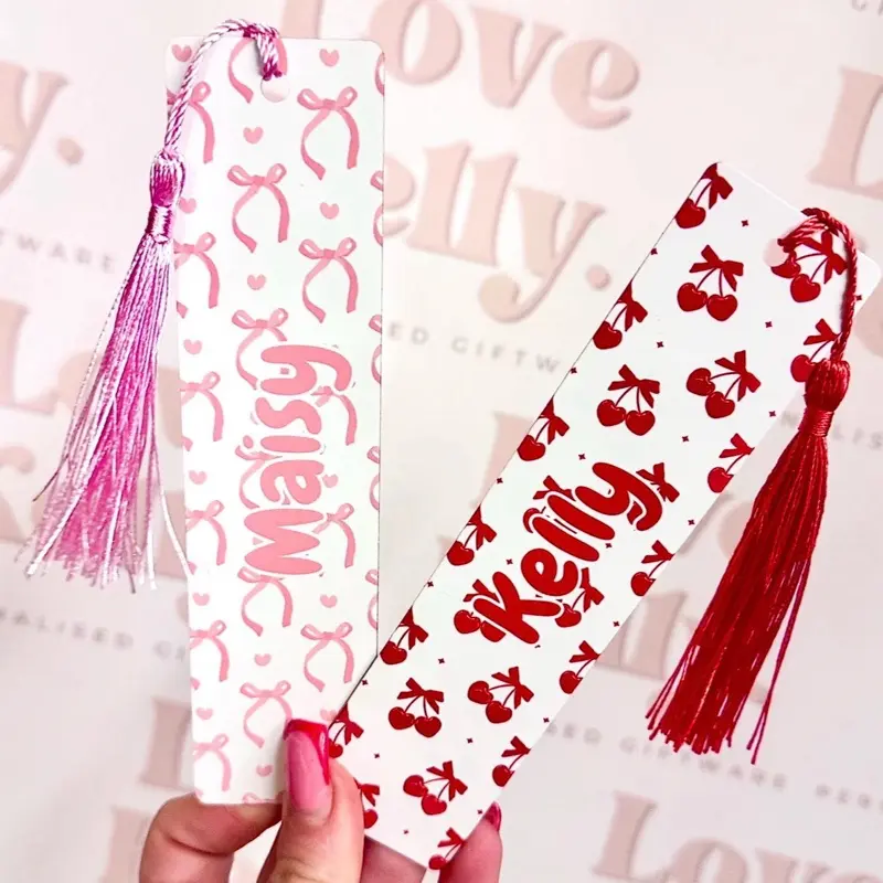 Custom pattern bookmark with tassel detail - personalised with name