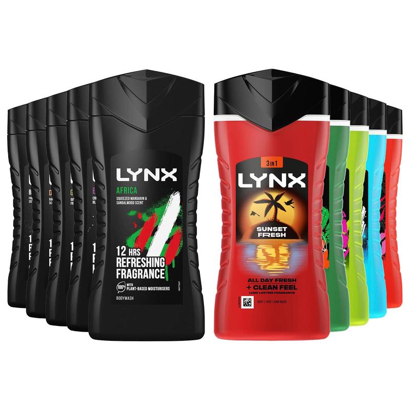 Lynx Shower Gel 12 Hours of Refreshing Fragrance with 100% Moisturisers, 225ml 1