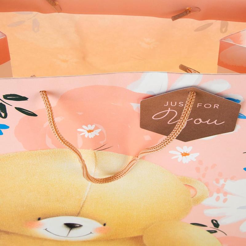 Product Introduction of Multi-Occasion Large Gift Bag - Cute Forever Friends Design Cute Animal Print Design, Durable Kraft Paper - Perfect for Birthday, , Shower & Wedding Gifts 5