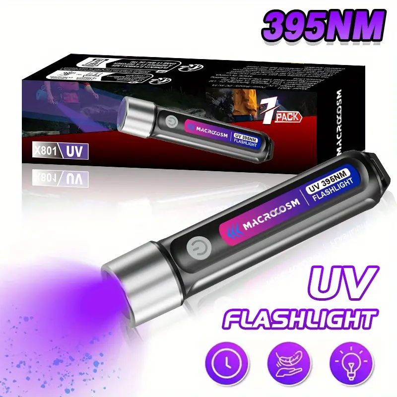 400mAh USB powered Rechargeable LED black light flashlight-portable UV stain detector for pet urine, Scorpions & resin curing 0