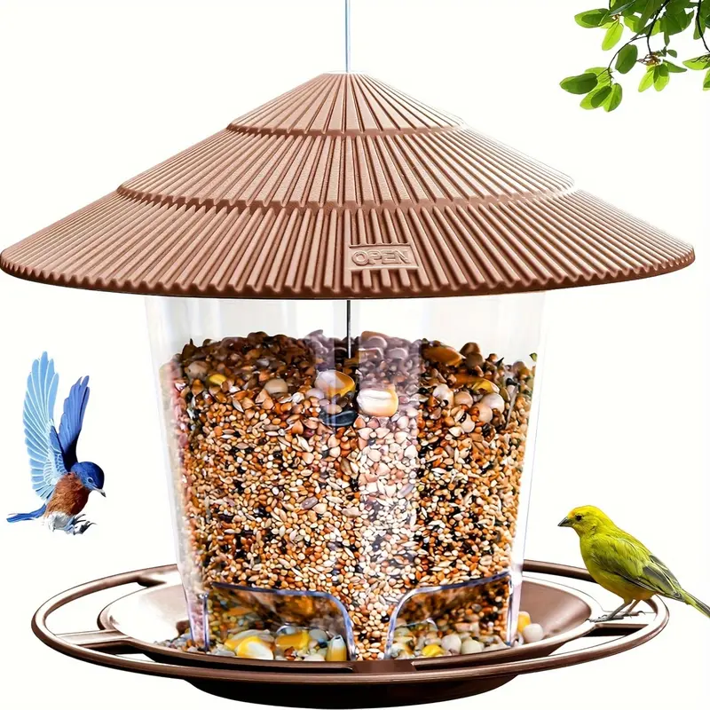 1pc Outdoor Garden Yard Hanging Bird Feeder, Garden Automatic Hummingbird Feeder, Wild Bird Feeder 2