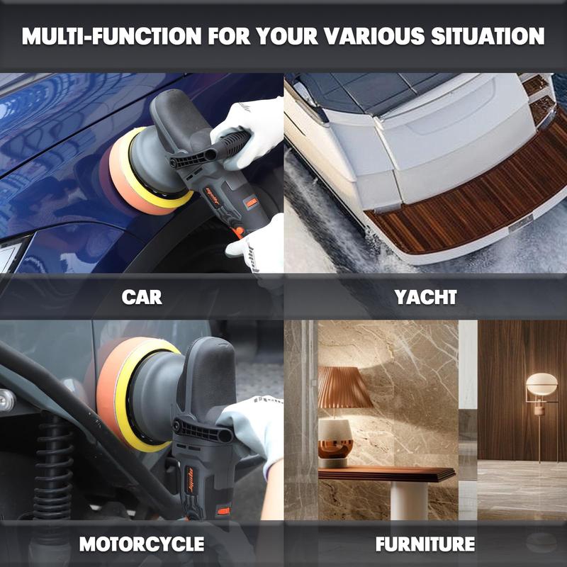 Product Introduction of Cordless DA Buffer Polisher Compatible with Dewalt 20V Battery 8
