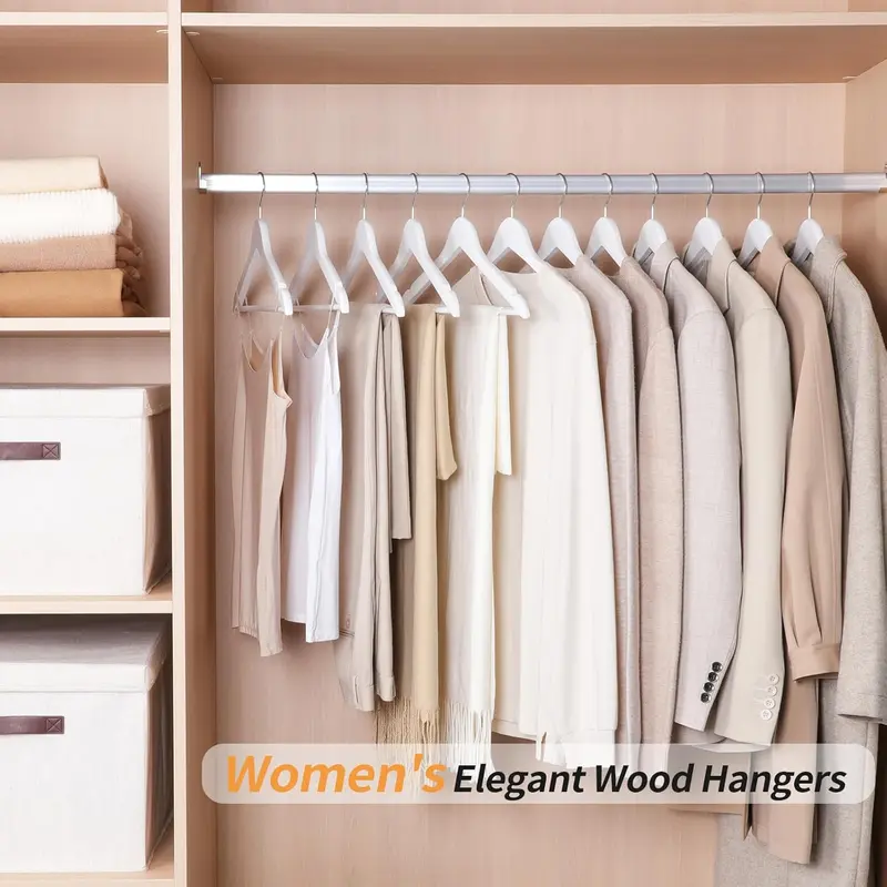 Wood Suit Clothes Hangers, 10-Pack, 44 cm, White 3