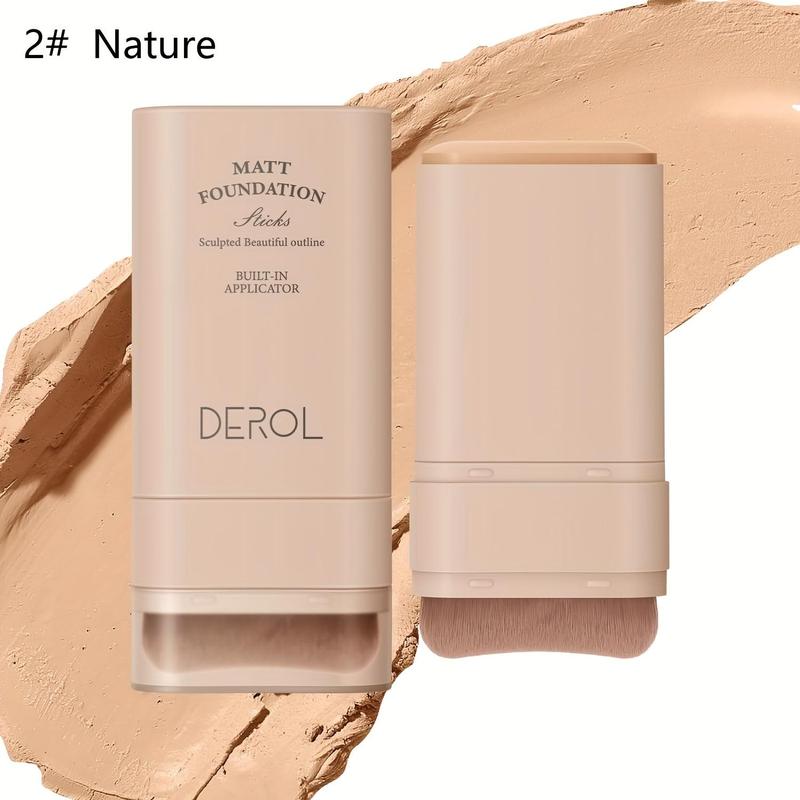 Product Introduction of Foundation Stick, Multi-Use Foundation Stick Makeup with Built-In Foundation Brush, Lightweight Buildable Medium-to-Full Coverage, Longwear Contour Stick Foundation Face Stick, Easy Coverage, Perfect for Daily Use 3
