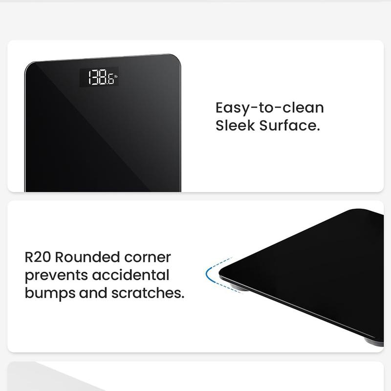 Digital Bathroom Scales 180KG – High Precision Electronic Body Weight Scale with Large LCD Backlit Display, Step-On Technology & Non-Slip Surface – UK Home Health & Fitness Tracking 5