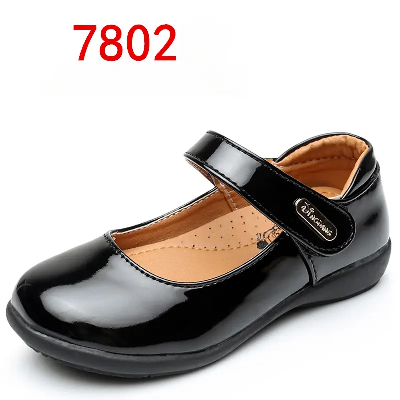 Children's Students Leather Shoes Princess Shoes Girls Black White Bowknot School Ceremony Performance Kids Little Leather Shoes 3