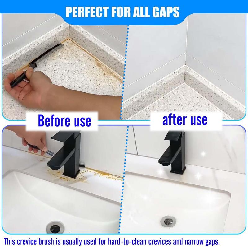 3pcs Long Handle Scrubbing Brush for Home Kitchen and Window Groove - Crevice Cleaning Brush 2