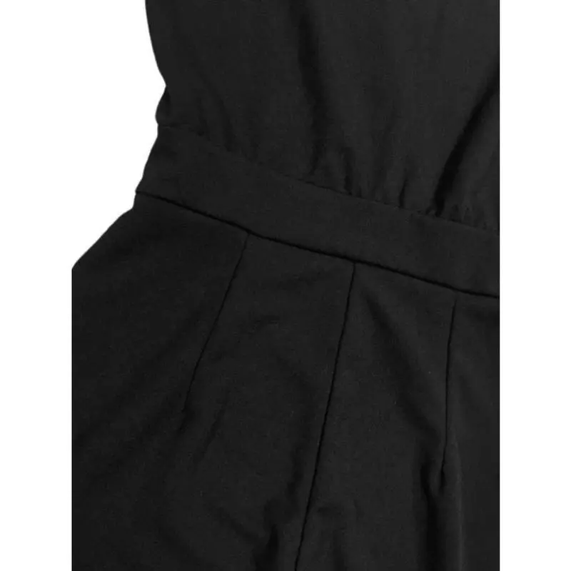 Women's Plain Cut Out Tie Front Batwing Sleeve Jumpsuit, Casual Simple Short Sleeve Straight Leg Jumpsuit for Summer, Women's Clothing 2024,  Fashion Women's One-piece Clothing for Daily Wear, Summer Clothes, Back To School Outfits Womenswear Overalls 8