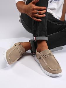 Men's Casual Lace Up Slip on Loafers, Fashionable Breathable Comfortable Flat Shoes, Male All-match Round Toe Shoes for Daily Wear, Boy, Footwear