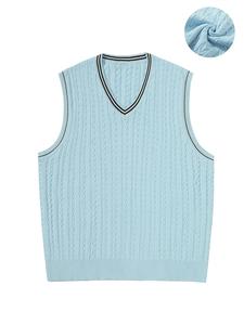 Men's Striped V Neck Sweater Vest, Loose Casual Sleeveless Knit Top for Fall & Winter, Men's Knit Clothing for Daily Wear