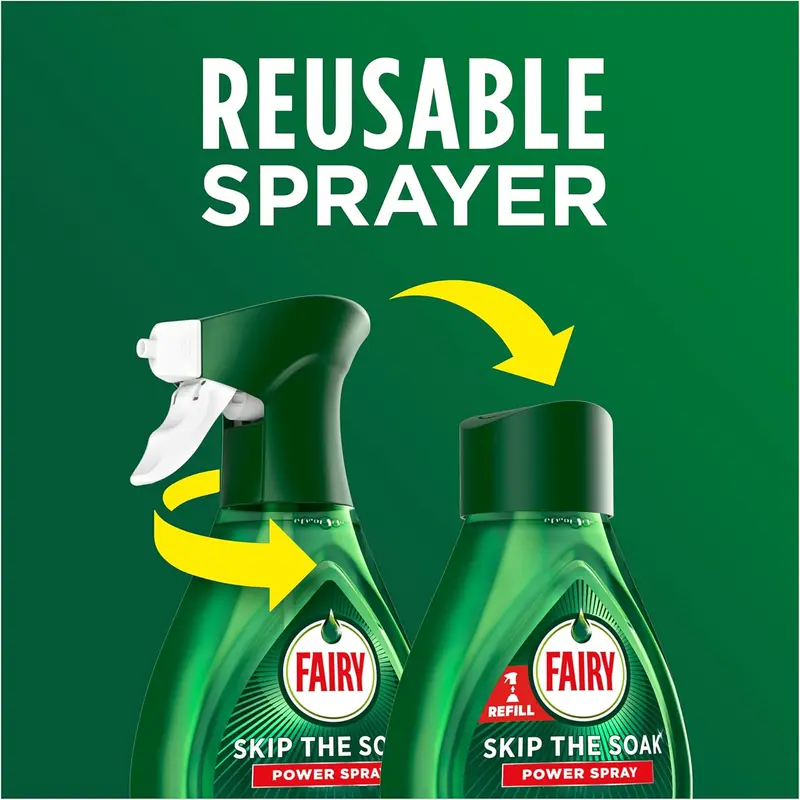 the Soak Dish Spray Kit, Lemon, 1.3L (650ml Spray + 650ml Refill), 100% Grease Removal for Dishes & Surfaces 4