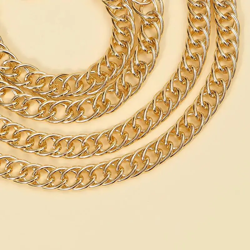 110cm Women Bag Aluminum Chain Color Retaining Gold Diy Simple Chain Metal Wrap Chain Underarm Shoulder Strap Replacement Strap 5