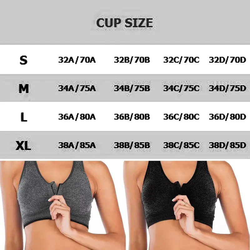 Women's Front Zip Padded Sports Bra – Push-Up Yoga Cami Vest for Support & Exercise 8