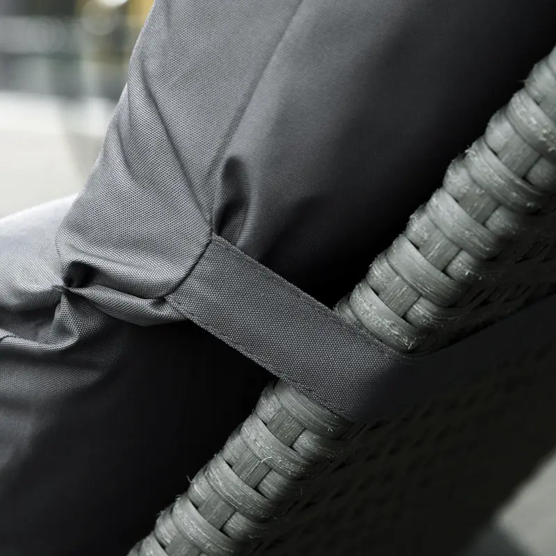 Sun Lounger Cushions with Ties 196x55cm Grey 8
