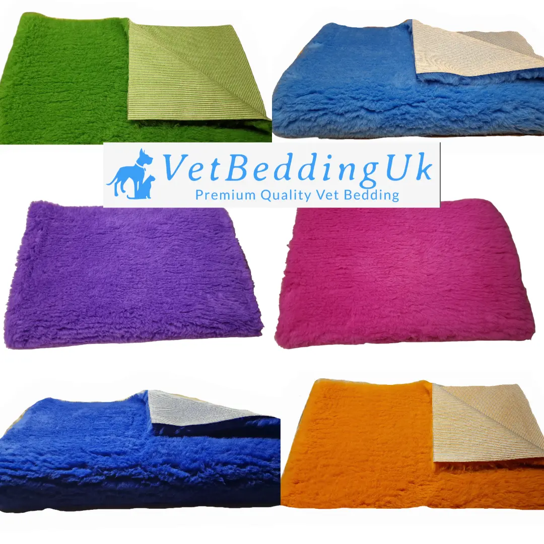 Vet bed Premium Non-Slip Vet Bed BRIGHT SUMMER COLOURS Pattern - 100% Polyester, 28mm Dense Pile, 1500gsm, Active Non-Slip Backing -