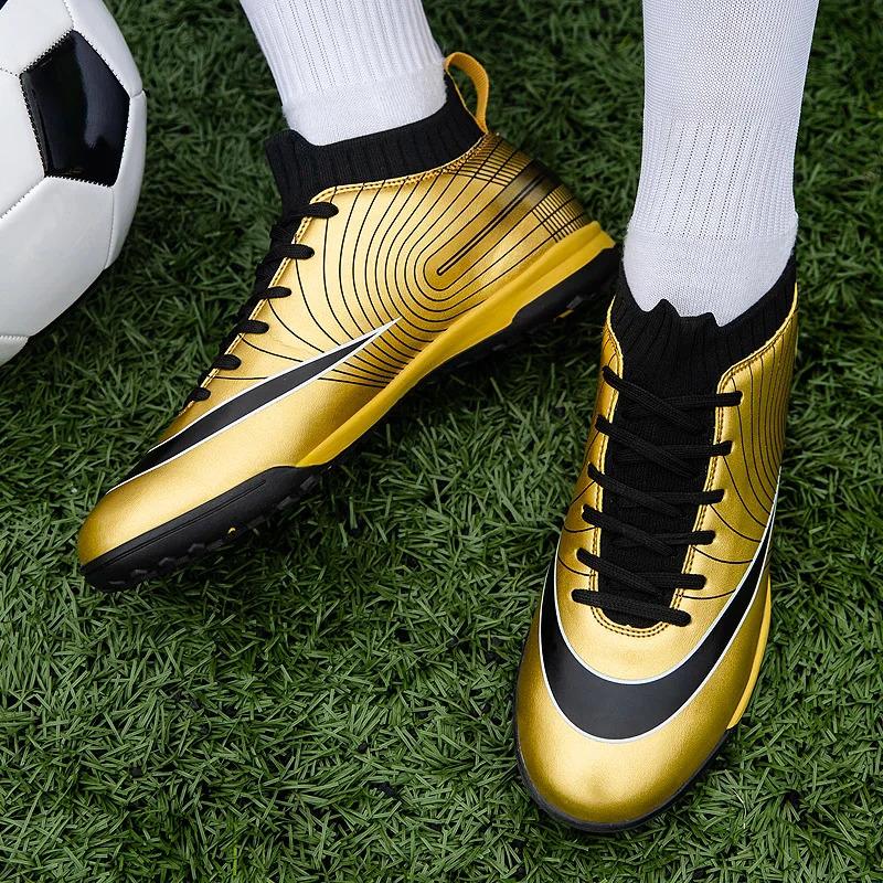 Product Introduction of Football Boots Children Soccer Cleats Professional Golden Football Shoes for Boys Kids Men Soccer Shoes Unisex 24