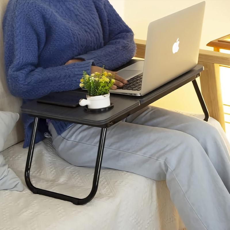 Laptop Desk, Laptop Bed Table with Foldable Legs & Cup Slot, Reading Holder Notebook Stand Breakfast Bed Tray Book Holder for Sofa, Bed, Terrace, Balcony foldable  tray bed  table sofa  tray folding  desk 3