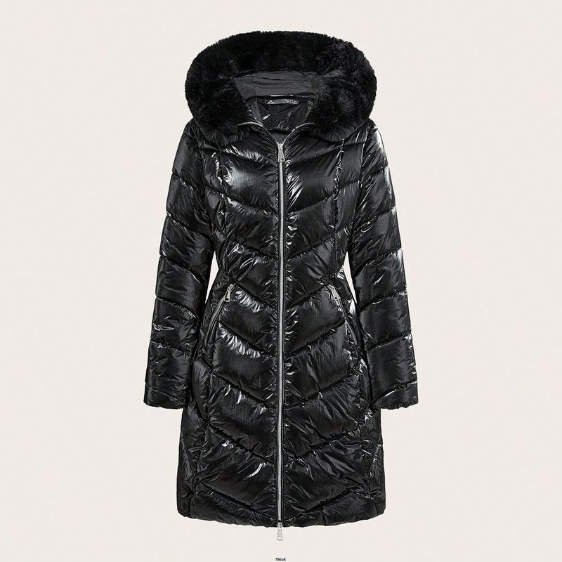 Product Introduction of Trim With Hooded Length s Women Anewsta Mid - Padded Coat Detachable Fluffy 53