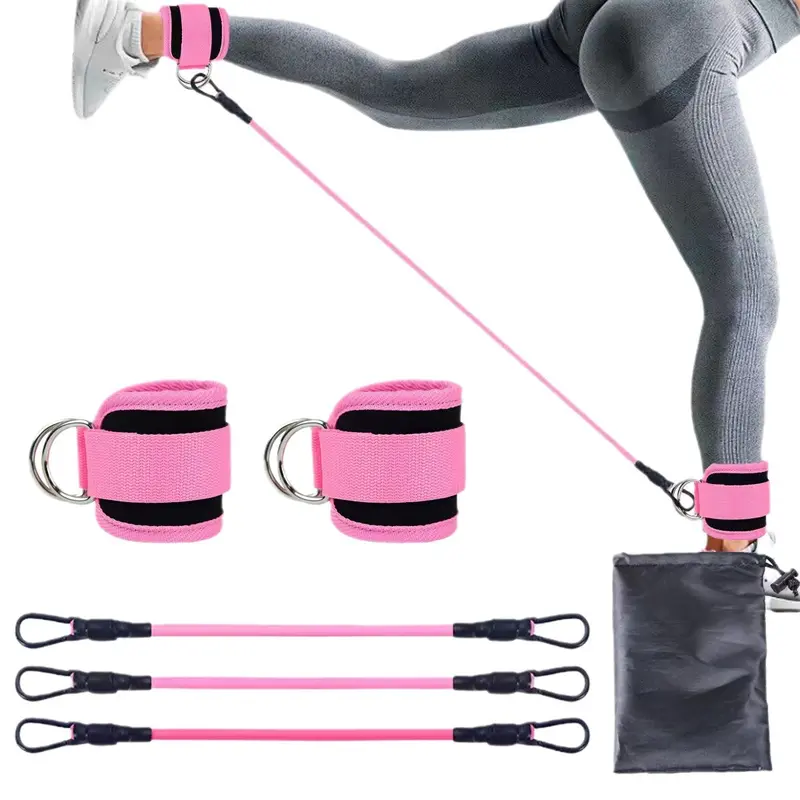 Ankle Resistance Bands, Ankle Bands for Working Out with Cuffs, Resistance Bands for Leg Butt Training Workout Equipment for Kickbacks Hip Gluteus Training Exercises, Ankle Strap with Exercise Bands resistant bands Fitness ankle resistance 0