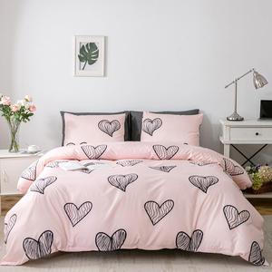 Heart Print Duvet Cover & Pillowcase Without Filler, Soft Comfortable Bedding Set, Duvet Cover Set For Home Bedroom, Halloween Decor, Decorative Duvet Cover