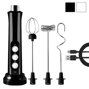 3 in 1 Portable USB Charging Electric Milk Frother, Handheld High Speed Beverage Mixer Mini Blender Tool, Easy Operation Coffee Frothing Stick, Cordless Milk Frother Wand, Coffee Equipment, Blender, Kitchen Appliances, Gift, Coffee Accessories