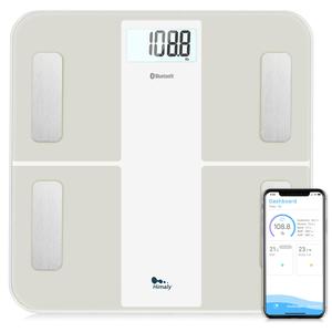 Himaly Smart Body Fat Scale with Bluetooth APP Sync, USB Rechargeable - Digital Bathroom Scale Measures Weight, Body Fat%, BMI, Muscle Mass, Bone Mass - 400LB Capacity for Home, Gym & Clinical Use