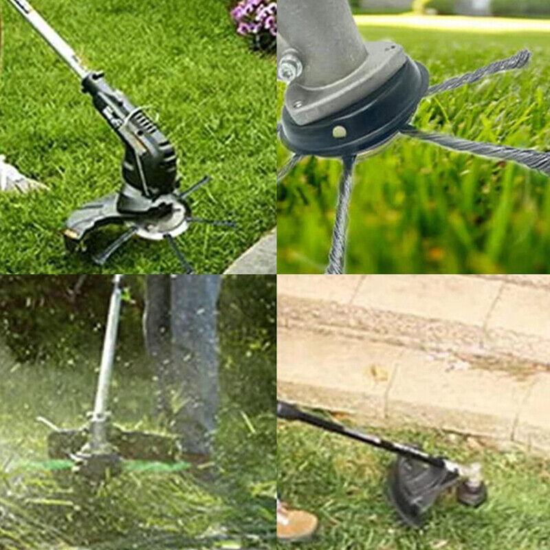 Steel Wire Wheel Grass Trimmer Head, Lightweight Lawn Mower Attachment, Electric Weed Eater Edger Tool for Garden Landscaping, Circular, Parts 7