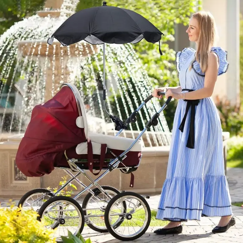 New Baby Pesci Universal Sun Rain Umbrella Pram Pushchair Canopy Parasol Shade (Black) 0