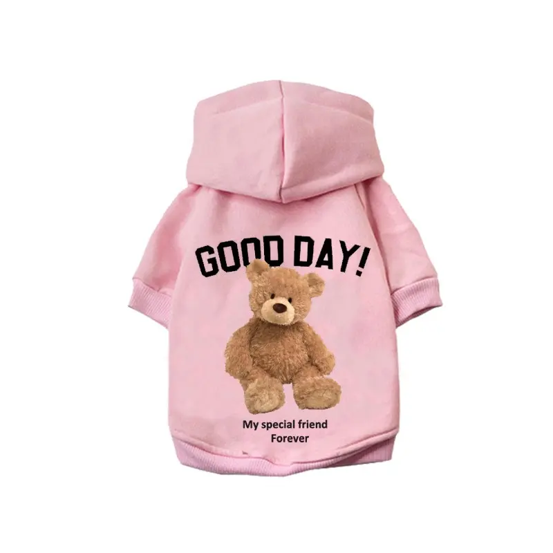 Winter Fleece Warm Pet Dog Clothes Cute Cartoon Bear Dog Hoodie For Small Dogs Pullovers Puppy Costumes Chihuahua Hug Ropa Perro 1