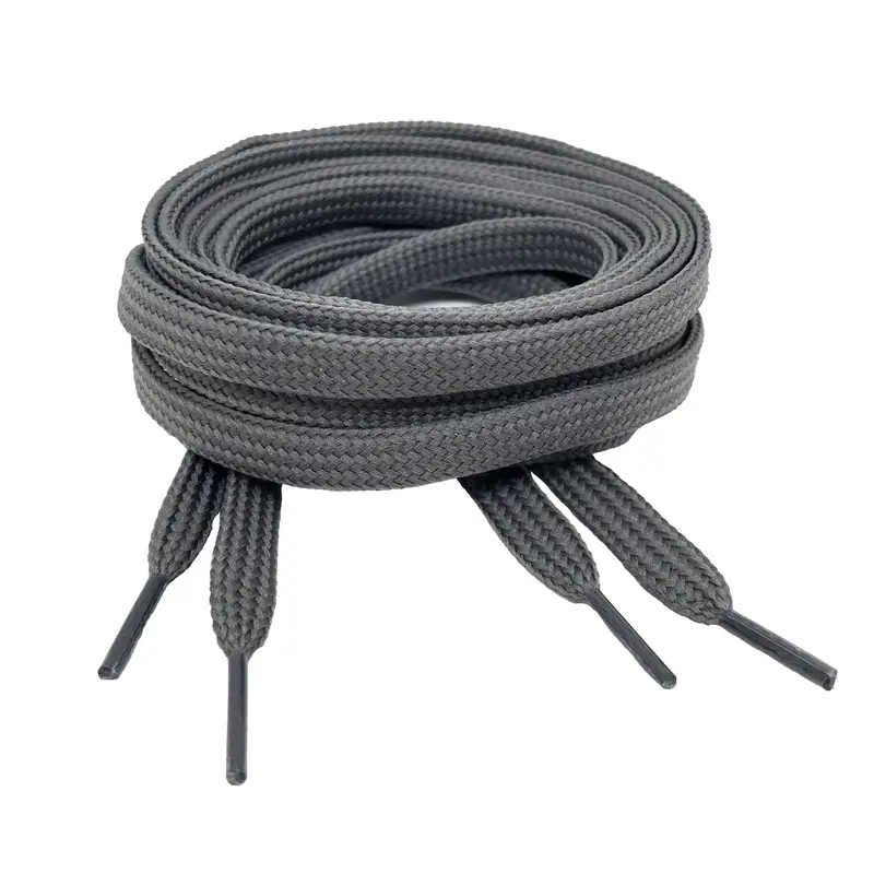 Flat Grey Shoelaces - 7mm wide 0