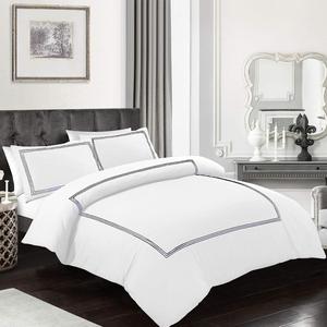 Luxury Microfiber Duvet Cover Set – Embroidered Bratta Stitch Bedding with Pillowcases – Hotel Quality, Soft, Breathable & Machine Washable