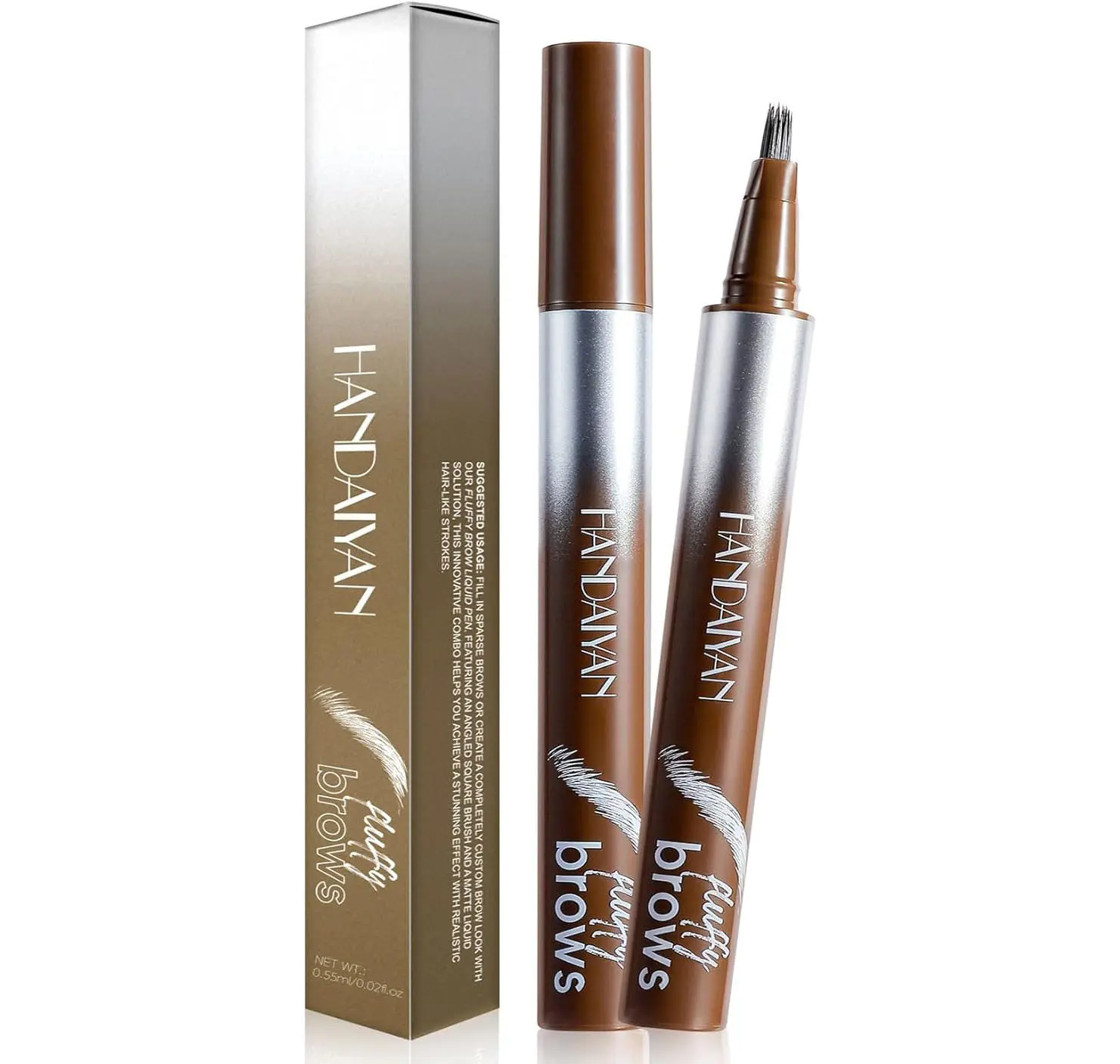 Magic Liquid Eyebrow Pen & Brow-Fection Angled Brush Eyebrow Pencil – Waterproof, Long-Lasting for Natural-Looking Full Brows