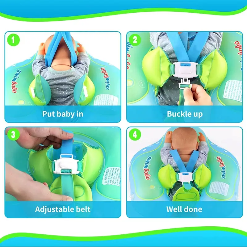 Inflatable Swimming Ring Baby Pool Float Toys with Canopy Sunshade Swim Circle 4