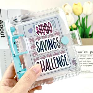 $1000 Saving Challenge Binder, Mini Portable Budget Binder, 1 Count Saving Money Budget Planner, Savings Binder Cash Stuffing Binder,  Money Saving Book