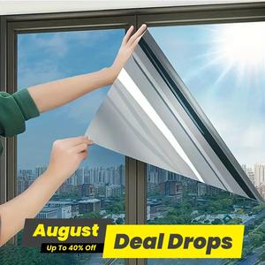 Window Glass Film, 1 Roll Heat Insulation Anti-peeping & Sunshade Privacy Window Film, Balcony Office One-way Perspective Sticker Window Privacy Films, Interior Decoration Accessories, Thermal Insulated Curtain