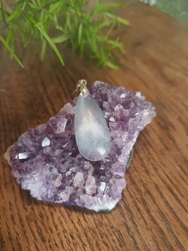 Moonstone slim style teardrop crystal pendant 0