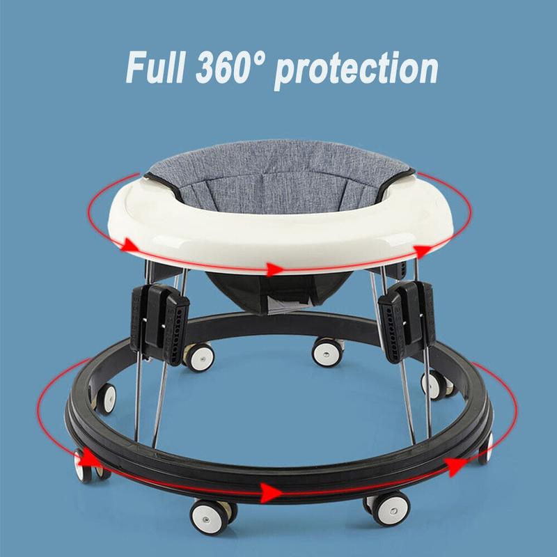 Baby Walker Portable Folding Adjustable for Toddler First Step Push Along Walk 7