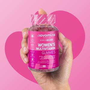 Women's Multivitamin Gummies - Sugar-Free Chewable Multivitamins with Marine Collagen & Hyaluronic Acid