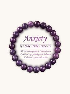 Amethyst Beaded Bracelet, Natural Healing Crystal Beads Bracelets for Anxiety & Stress Relief, Spiritual Jewelry Gift for Women Men, Beads Bracelets