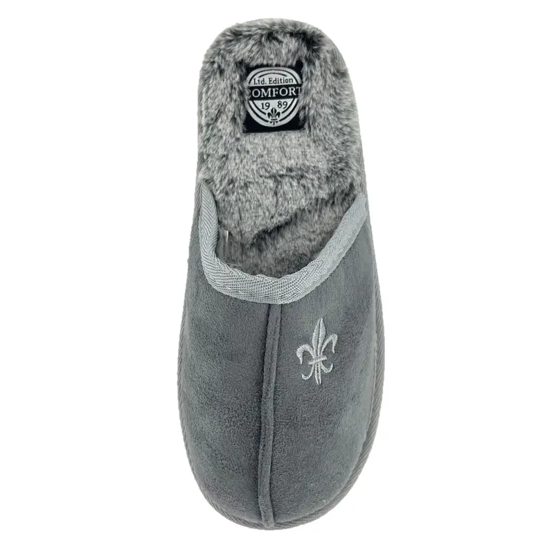 Men's Microfibre Slip-On Faux Fur Lined Memory Foam Mule Slippers 8