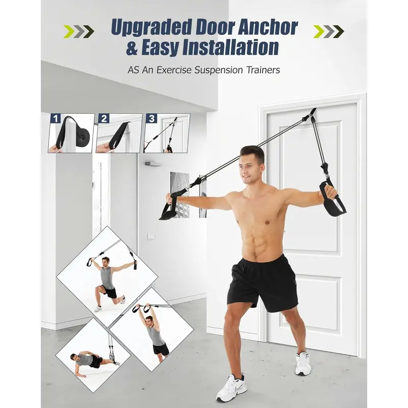 Resistance Band Bar Set, Pilates Yoga Home Gym Equipment With 6 Exercise Bands 30-240Lbs/20-240Lbs/50-360Lbs Optional & Door Anchor For Men Women Workouts Strengthen Muscles yoga  mat pilates  equipment 2