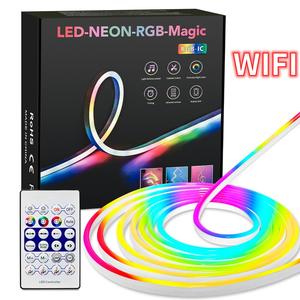 USB Powered LED Neon RGBIC Strip Light, Waterproof LED Strip Light, APP Control LED Lights Strip, Ambient Night Light for Home Bedroom Living Room Decor