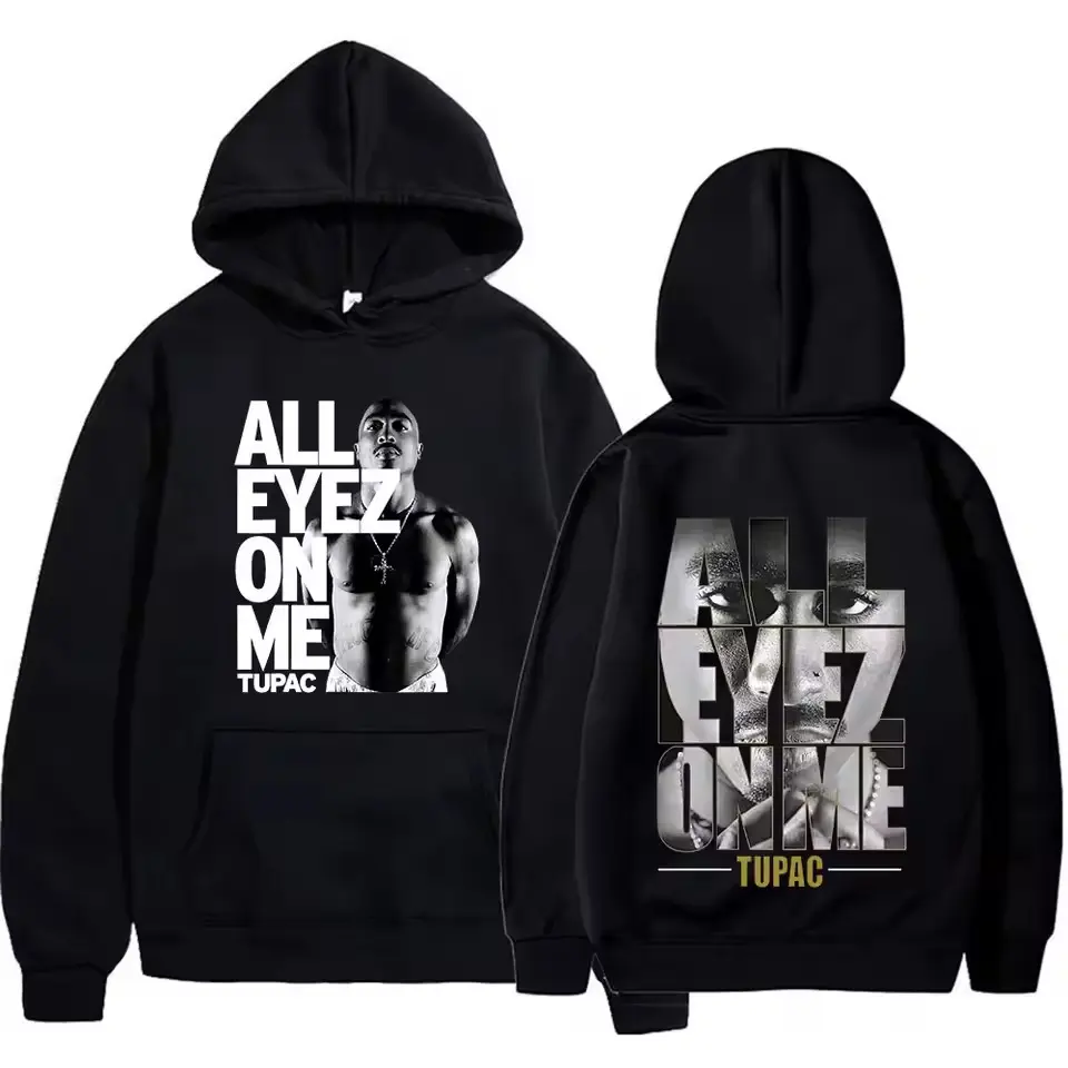 Rapper Tupac 2pac All Eyez on Me Hoodie For Fans Double-Sided Full Size