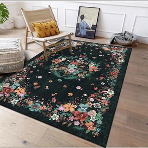 Floral Pattern Carpet, Non-slip Decorative Area Rug, Fashionable Home Decor Accessories, Perfect Elegant Comfortable Dressing Table Decor